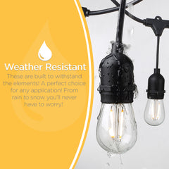 LED Patio Light String - 48 Feet - Outdoor/Weatherproof