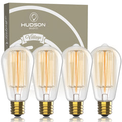 4 Pack Vintage Incandescent Edison Bulbs - ST64 - 2100K Amber Warm