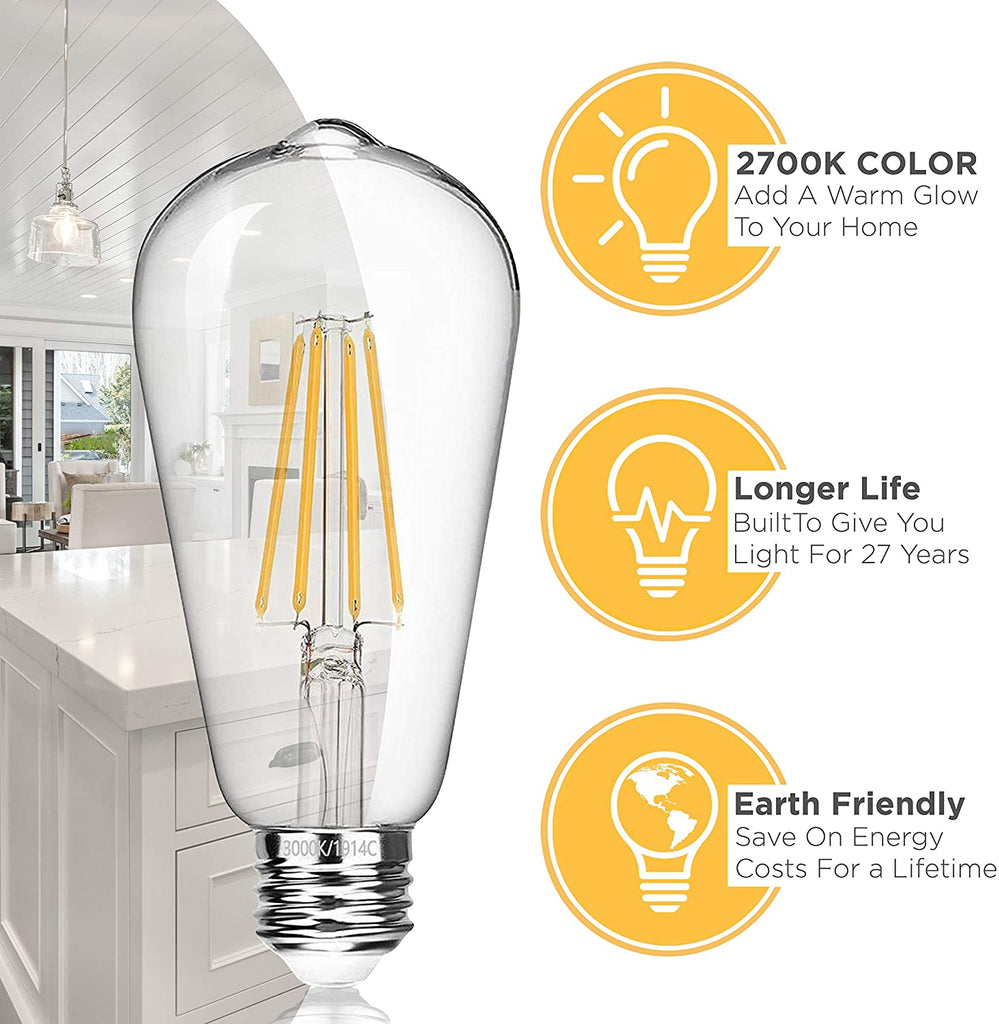 Vintage LED Edison Light Bulbs - 2700K Soft White – Hudson Bulb Co.