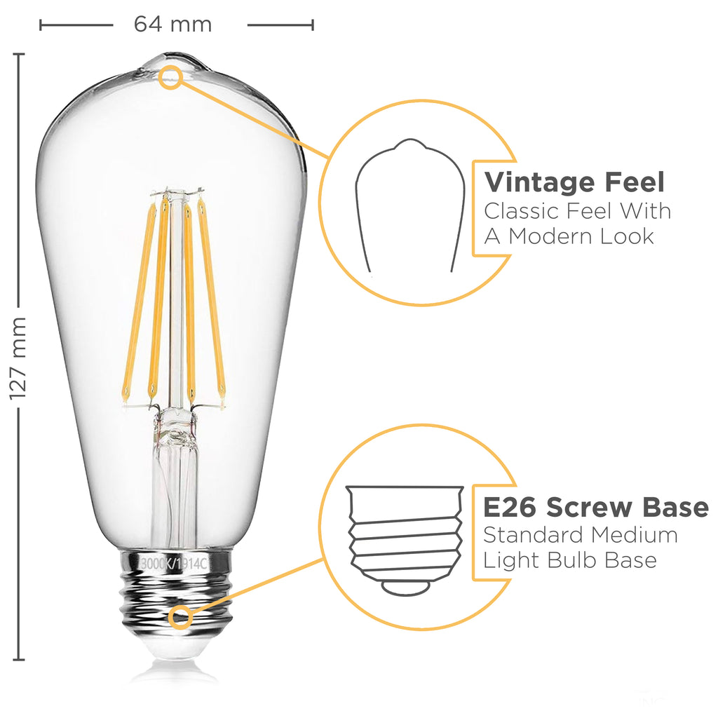 politiker følsomhed kim Vintage LED Edison Light Bulbs - 2700K Soft White – Hudson Bulb Co.