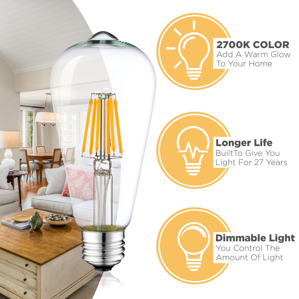 Ampoule LED Edison 12 W Dimmable E27 - Duralamp