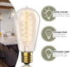 Image of 4 Pack Vintage Incandescent Edison Bulbs - ST58 - Spiral Filament